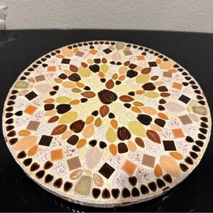 Vintage mosaic lazy susan 15”